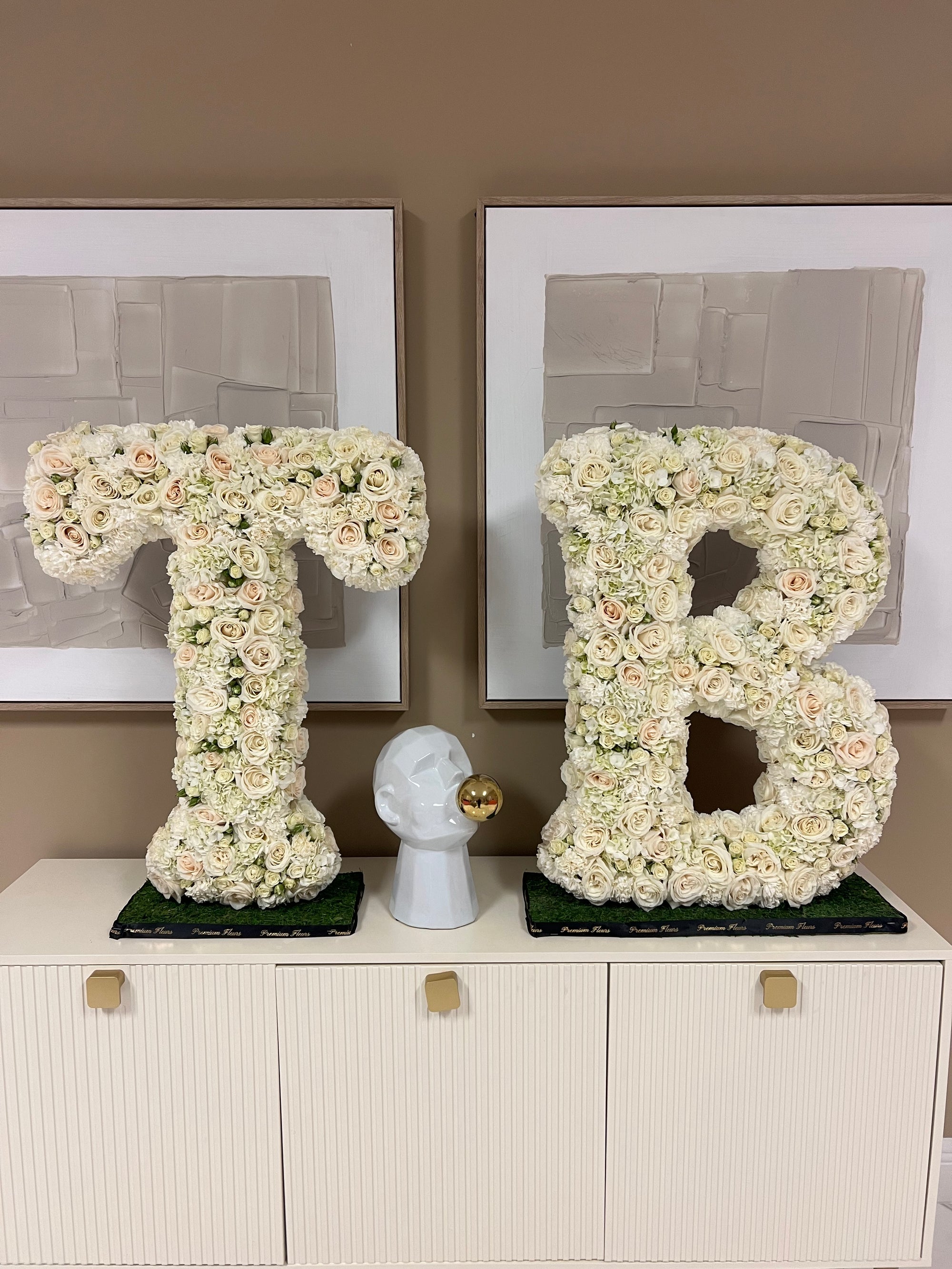 Standing initial floral letters & numbers