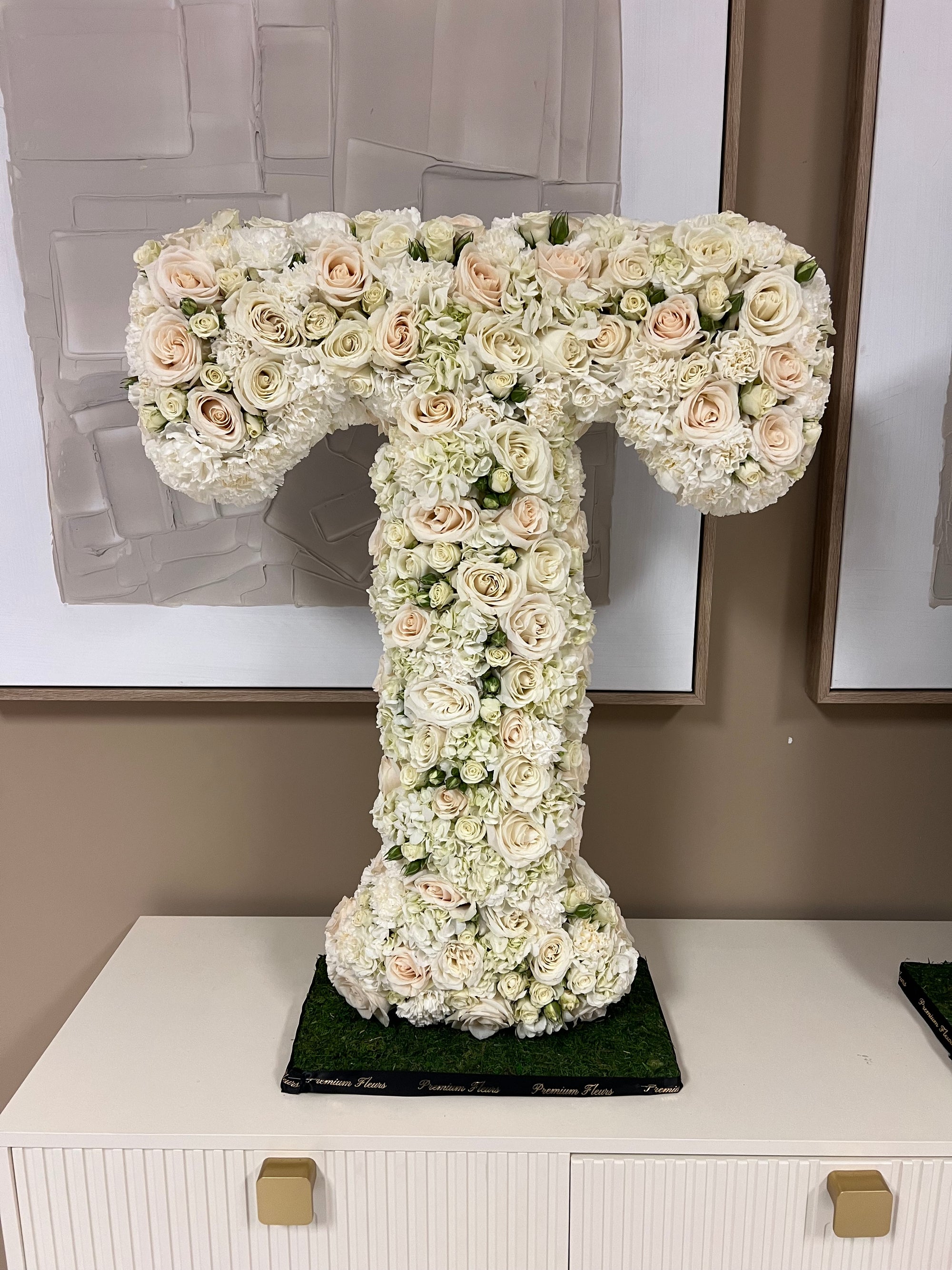 Standing initial floral letters & numbers