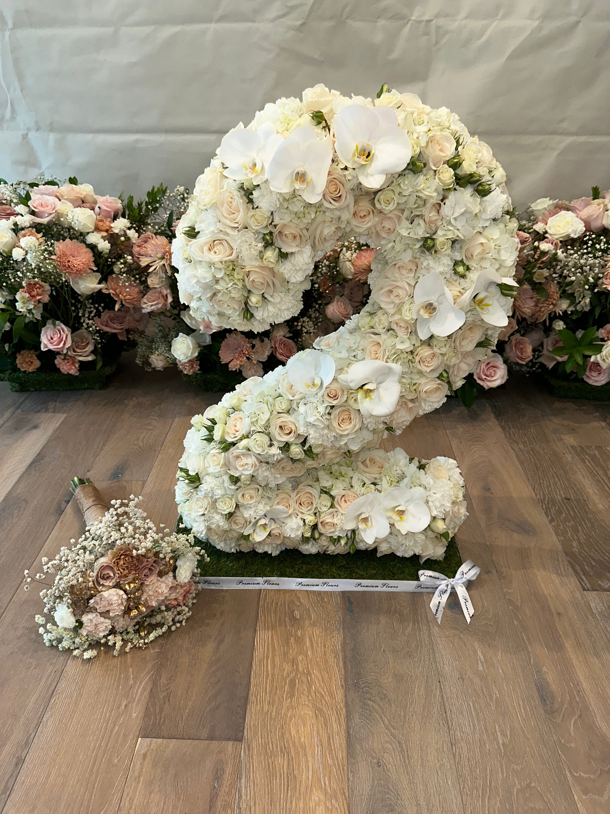 Standing initial floral letters & numbers