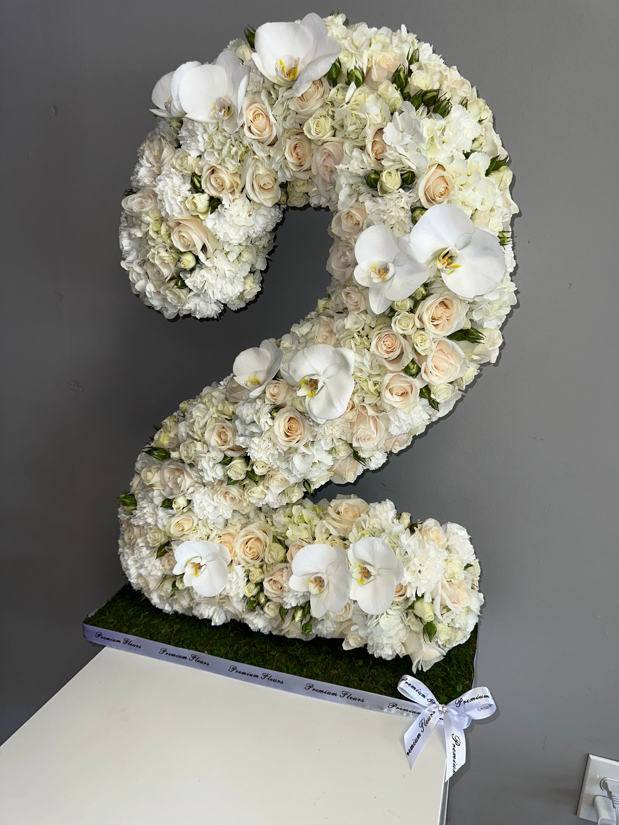 Standing initial floral letters & numbers