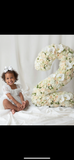 Standing initial floral letters & numbers